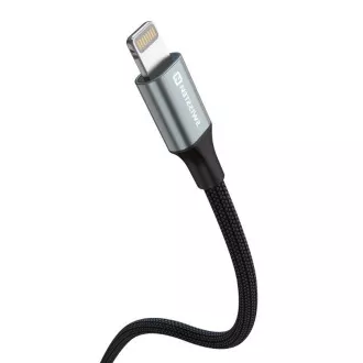 SWISSTEN DÁTOVÝ KÁBEL TEXTILE II USB / LIGHTNING 1,5 M ČIERNY