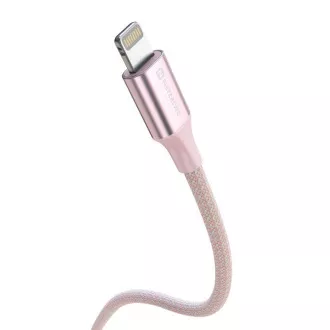 SWISSTEN DÁTOVÝ KÁBEL TEXTILE II USB / LIGHTNING 1,5 M RUŽOVÝ