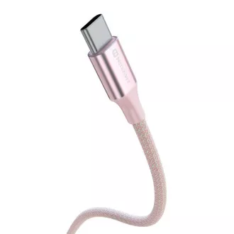 SWISSTEN DÁTOVÝ KÁBEL TEXTILE II USB / USB-C 1,5 M RUŽOVÝ