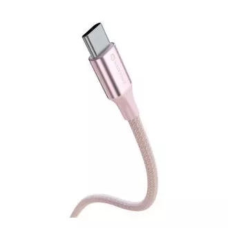 SWISSTEN DÁTOVÝ KÁBEL TEXTILE II USB / USB-C 1,5 M RUŽOVÝ