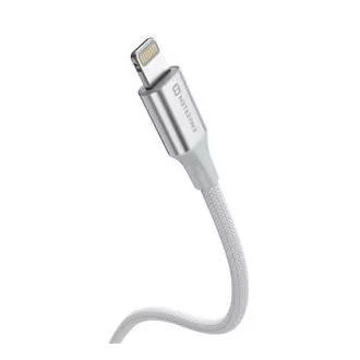 SWISSTEN DÁTOVÝ KÁBEL TEXTILE II USB-C / LIGHTNING 1,5 M BIELÝ