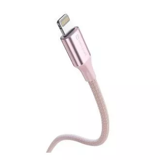 SWISSTEN DÁTOVÝ KÁBEL TEXTILE II USB-C / LIGHTNING 1,5 M RUŽOVÝ