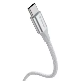 SWISSTEN DÁTOVÝ KÁBEL TEXTILE II USB-C / USB-C 1,5 M BIELÝ