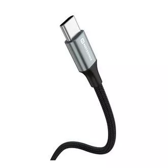 SWISSTEN DÁTOVÝ KÁBEL TEXTILE II USB-C / USB-C 1,5 M ČIERNY