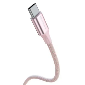 SWISSTEN DÁTOVÝ KÁBEL TEXTILE II USB-C / USB-C 1,5 M RUŽOVÝ