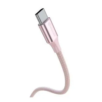 SWISSTEN DÁTOVÝ KÁBEL TEXTILE II USB-C / USB-C 1,5 M RUŽOVÝ