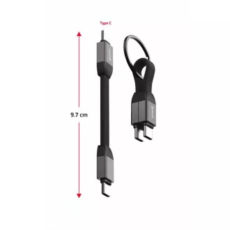 SWISSTEN MAGNETICKÝ KEYCHAIN KÁBEL USB-C / USB-C 9,7 CM