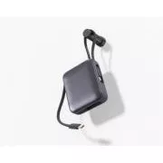 SWISSTEN POWER BANK 10000 mAh S INTEGROVANÝMI KÁBLAMI USB-C A LIGHTNING VESMÍRNE STRIEBORNÁ