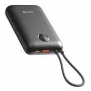 SWISSTEN POWER BANK VOLTBOX 35W 20000 mAh S INTEGROVANÝMI KÁBLAMI USB-C A LIGHTNING ČIERNA