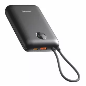 SWISSTEN POWER BANK VOLTBOX 35W 20000 mAh S INTEGROVANÝMI KÁBLAMI USB-C A LIGHTNING ČIERNA
