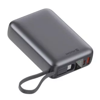 SWISSTEN POWER BANK 20000 mAh 45W S INTEGROVANÝM KÁBLOM USB-C VESMÍRNE STRIEBORNÁ