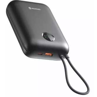 SWISSTEN POWER BANK VOLTBOX 35W 30000 mAh S INTEGROVANÝMI KÁBLAMI USB-C A LIGHTNING ČIERNA