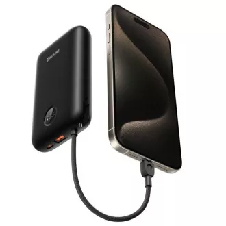 SWISSTEN POWER BANK VOLTBOX 35W 30000 mAh S INTEGROVANÝMI KÁBLAMI USB-C A LIGHTNING ČIERNA