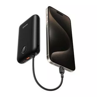 SWISSTEN POWER BANK VOLTBOX 35W 30000 mAh S INTEGROVANÝMI KÁBLAMI USB-C A LIGHTNING ČIERNA