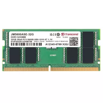 Transcend pamäť 32GB DDR5 5600 SODIMM (JetRam) 2Rx8 2Gx16 CL46 1.1V