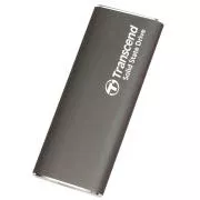 Transcend ESD265C 2TB, USB 10Gbps Type C, Externý SSD disk (3D NAND flash), kompaktné rozmery, sivý