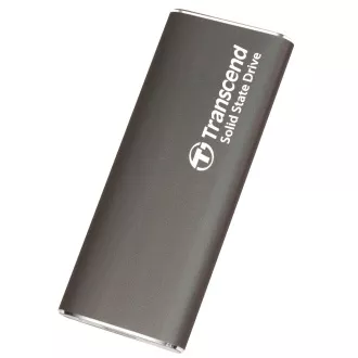 Transcend ESD265C 2TB, USB 10Gbps Type C, Externý SSD disk (3D NAND flash), kompaktné rozmery, sivý