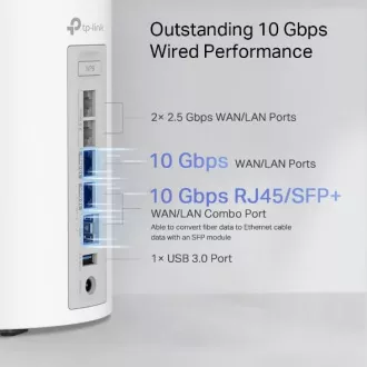 TP-Link Deco BE85(1-pack) BE19000 Trojpásmový systém Mesh WiFi 7, 1x 10GLAN, 2x 2.5GLAN, 1x 10GLAN/SFP+, USB, 2,4/5/6GHz, HomeShiel