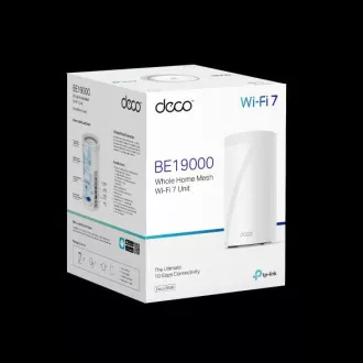 TP-Link Deco BE85(1-pack) BE19000 Trojpásmový systém Mesh WiFi 7, 1x 10GLAN, 2x 2.5GLAN, 1x 10GLAN/SFP+, USB, 2,4/5/6GHz, HomeShiel