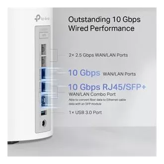 TP-Link Deco BE85(1-pack) BE19000 Trojpásmový systém Mesh WiFi 7, 1x 10GLAN, 2x 2.5GLAN, 1x 10GLAN/SFP+, USB, 2,4/5/6GHz, HomeShiel