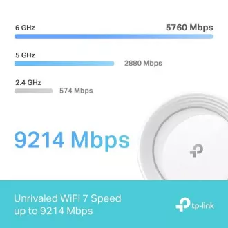TP-Link Deco BE65(1-pack) BE9300 Trojpásmový systém Mesh WiFi 7 pre celú domácnosť, 4x 2.5GLAN, USB, 2,4/5/6GHz, HomeShi