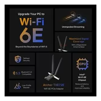 TP-Link Archer TXE72E - AXE5400 Wi-Fi 6E Bluetooth 5.3 PCIe adaptér