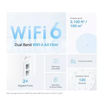 TP-Link Deco X10(2-pack) - AX1500 Meshový Wi-Fi 6 systém pre inteligentné domácnosti - Rodičovská kontrola - (2-pack)