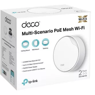 TP-Link Deco X50-PoE(2-pack) - AX3000 Multi-Gig 2,5 Gbps Meshový Wi-Fi 6 systém s PoE - HomeShield (2-pack)
