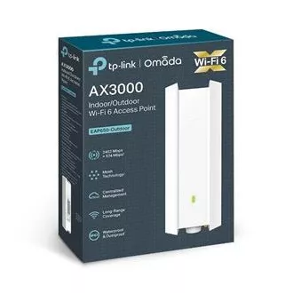 TP-Link EAP650-Outdoor - AX3000 WIFI prístupový bod Omada 1xGLAN, PoE/Passive PoE montáž na stožiar/múr Surge Protect