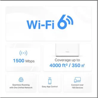 TP-Link WiFi smerovač Mercusys Halo H60X(2-pack) WiFi 6, AX1500, 3x GLAN2,4/5 GHz - Použité TP-Link WiFi smerovač Mercusys Halo H60X(2-pack) WiFi 6, AX1500, 3x GLAN2,4/5 GHz - Použité