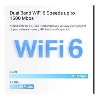 TP-Link WiFi smerovač Mercusys Halo H60X(2-pack) WiFi 6, AX1500, 3x GLAN2,4/5 GHz TP-Link WiFi smerovač Mercusys Halo H60X(2-pack) WiFi 6, AX1500, 3x GLAN2,4/5 GHz