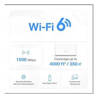 TP-Link WiFi smerovač Mercusys Halo H60X(2-pack) WiFi 6, AX1500, 3x GLAN2,4/5 GHz - Použité TP-Link WiFi smerovač Mercusys Halo H60X(2-pack) WiFi 6, AX1500, 3x GLAN2,4/5 GHz - Použité