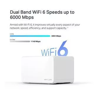 TP-Link WiFi router Mercusys Halo H90X(2-pack) WiFi 6, AX6000, 1x 2,5 GLAN, 2x GLAN