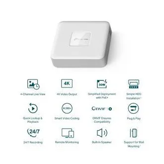 TP-LINK Záznamové zariadenie VIGI NVR1104H-4P 4 kanálov, 4x Lan s PoE, 2x USB TP-LINK Záznamové zariadenie VIGI NVR1104H-4P 4 kanálov, 4x Lan s PoE, 2x USB
