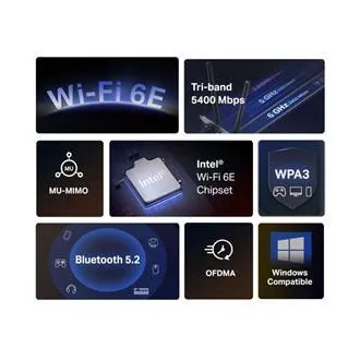 MERCUSYS MA86XE - PCI Express Adaptér AXE5400, Bezdrôtový WiFi 6E