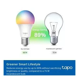 TP-Link Tapo L535E, Chytrá Wi-Fi LED žiarovka farebná, 2500-6500K, E27