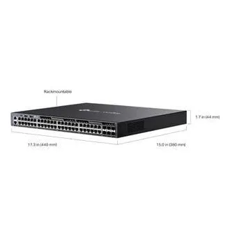 TP-Link SG6654X Omada 48-Port Gigabitový Stackable L3 Switch, 48 gigabitových RJ45 portov a 6× 10 Gbps SFP+ slotov