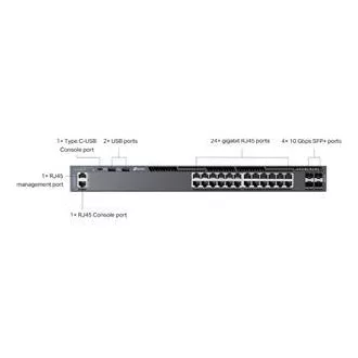 TP-Link SG6428X Omada 24 portový gigabitový RJ45 stackable L3 switch, 4×10 Gbps SFP+ sloty