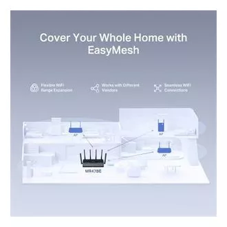 MERCUSYS MR47BE - BE9300 Tri-Band Wi-Fi 7 Router, 2.5 G WAN, 3x 2.5 G LAN, EasyMesh