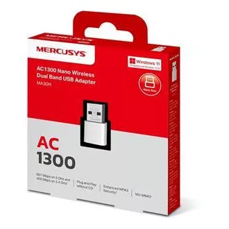 MERCUSYS MA30N - AC1300 Bezdrôtový dvojpásmový USB nano adaptér