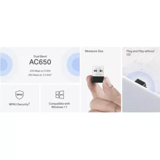 MERCUSYS MA20N - AC650 Bezdrôtový dvojpásmový USB nano adaptér