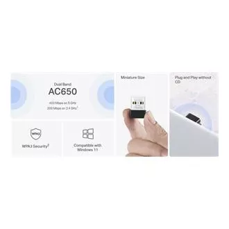 MERCUSYS MA20N - AC650 Bezdrôtový dvojpásmový USB nano adaptér
