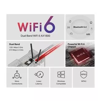 Mercusys MA70XE - Wi-Fi 6 PCIe adaptér s Bluetooth 5.4 AX1800