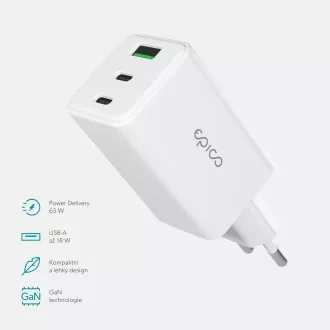 Epico UltraBoost GaN 65W sieťový adaptér EA65 - biela