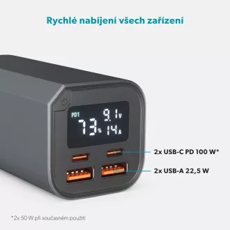 Epico Alu Power Bank PD 100W - 20 000mAh - šedá