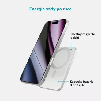 Epico 3000mAh Alu Mag+ PowerBanka EM31 - strieborná