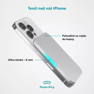 Epico 3000mAh Alu Mag+ PowerBanka EM31 - strieborná