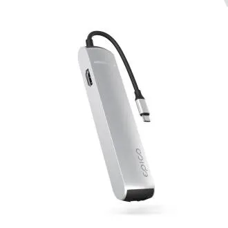 Epico 6v1 Slim Hub 8K s USB-C konektorom - strieborná Epico 6v1 Slim Hub 8K s USB-C konektorom - strieborná