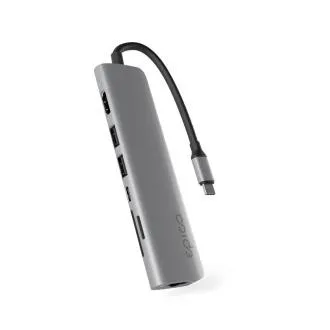 Epico 7v1 Multimedi Hub 8K s USB-C konekt. - šedá Epico 7v1 Multimedi Hub 8K s USB-C konekt. - šedá