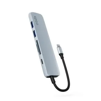 Epico 6v1 hliníkový USB-C 8K húb - modrá Epico 6v1 hliníkový USB-C 8K húb - modrá